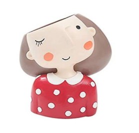 Girl Red Resin Pot